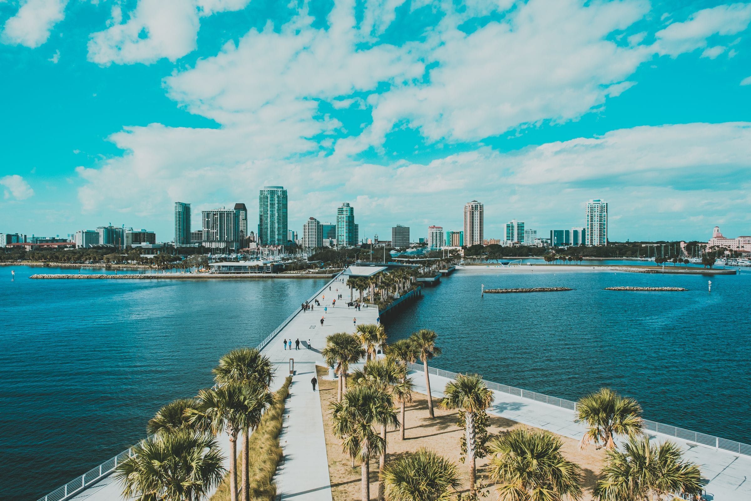 St. Pete Pier and the downtown St. Petersburg skyline in Pinellas County, Florida
